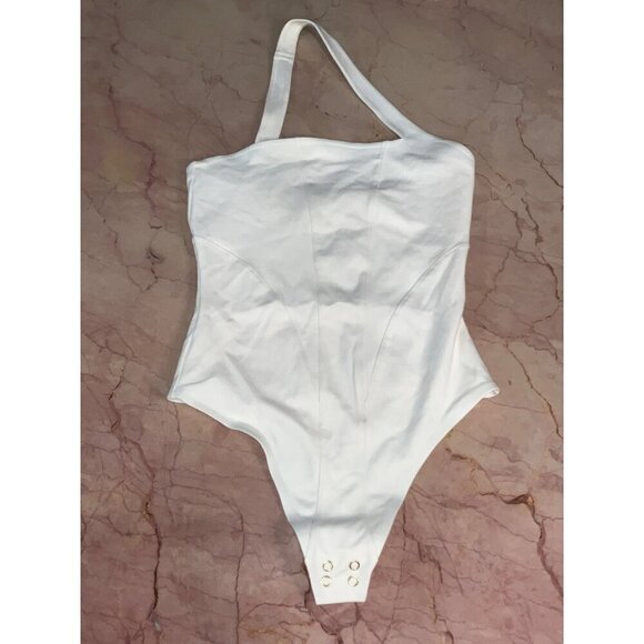 LE ORE One Shoulder Bodysuit in Canvas XSmall New Womens One Shoulder Tank Top - Picture 5 of 9